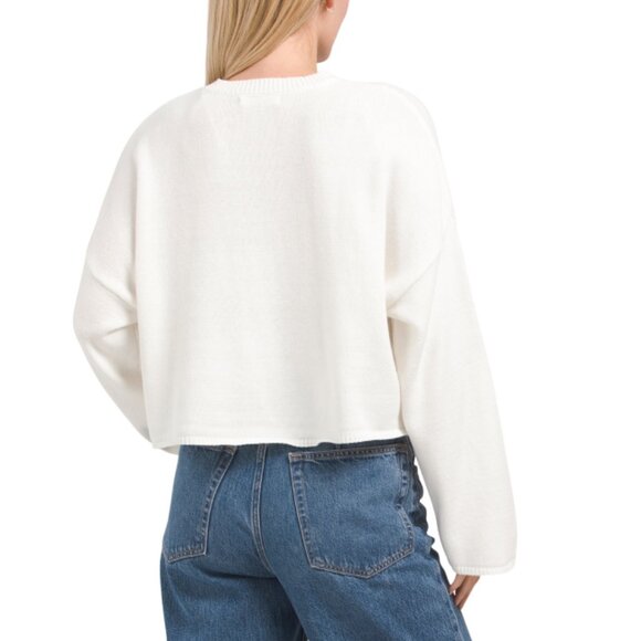 MOON & MADISON Ivory Embroidered Martini Pull Over Sweater - Picture 2 of 2